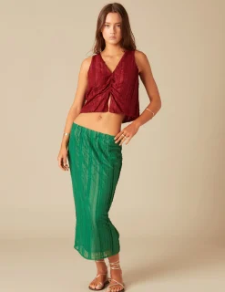 Nicoli Tops<OCHRE LACED TOP Rojos