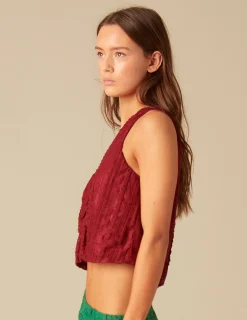 Nicoli Tops<OCHRE LACED TOP Rojos