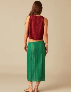 Nicoli Tops<OCHRE LACED TOP Rojos