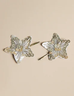Nicoli Hair accessories|Hair Accesories<PACK OF 2 SEQUINNED HAIR CLIPS Metalizados