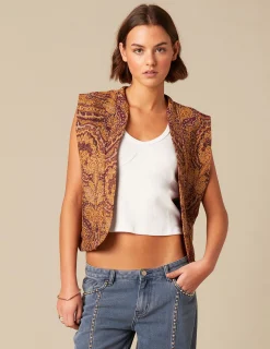 Nicoli Waistcoats<PAISLEY WAISTCOAT Marrones