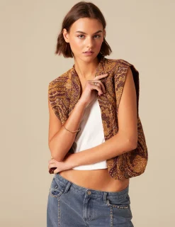 Nicoli Waistcoats<PAISLEY WAISTCOAT Marrones