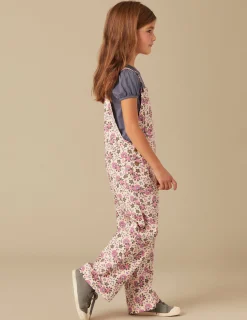 Nicoli Playsuits & Dungarees|Denim<PINK AND BLUE FLORAL DUNGAREES Verdes claros