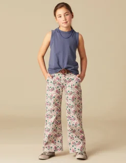 Nicoli Trousers|Denim<PINK AND BLUE FLORAL TROUSERS Verdes claros