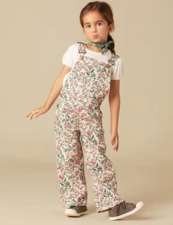 Nicoli Playsuits & Dungarees|Denim<PINK AND GREEN FLORAL DUNGAREES Verdes claros