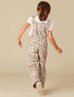 Nicoli Playsuits & Dungarees|Denim<PINK AND GREEN FLORAL DUNGAREES Verdes claros