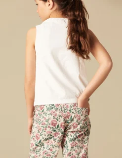 Nicoli Trousers|Denim<PINK AND GREEN FLORAL TROUSERS Verdes claros