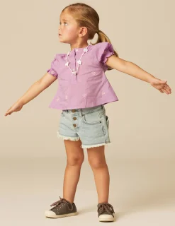 Nicoli Shirts<PINK EMBROIDERED SHIRT Rosas