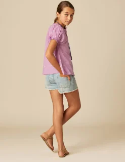 Nicoli Shirts<PINK EMBROIDERED SHIRT Rosas