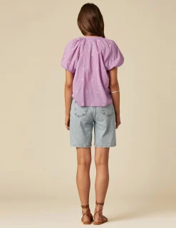 Nicoli Shirts & Blouses<PINK EMBROIDERED SHIRT Rosas