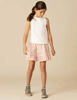 Nicoli Skirts<PINK LACE SKIRT Rosas