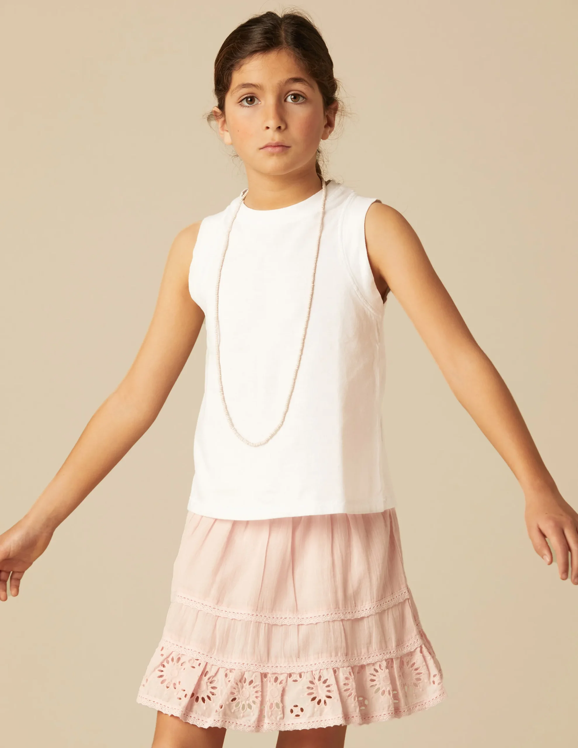 Nicoli Skirts<PINK LACE SKIRT Rosas