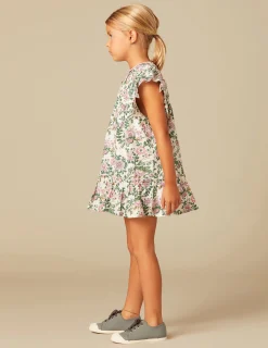 Nicoli Dresses<PINK LUREX FLORAL DRESS Rosas