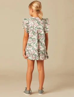 Nicoli Dresses<PINK LUREX FLORAL DRESS Rosas