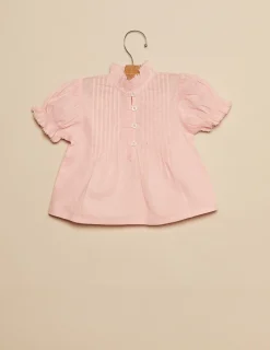 Nicoli Shirts<PINK PIN-TUCK SHIRT Rosas