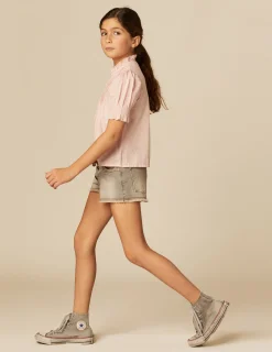 Nicoli Shirts<PINK PIN-TUCK SHIRT Azules claros