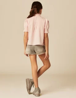 Nicoli Shirts<PINK PIN-TUCK SHIRT Azules claros