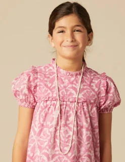 Nicoli Dresses<PINK PRINTED DRESS Rosas