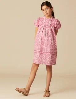 Nicoli Dresses<PINK PRINTED DRESS Rosas