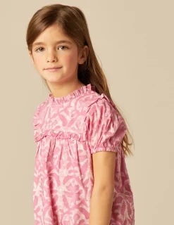 Nicoli Dresses<PINK PRINTED DRESS Azules oscuros