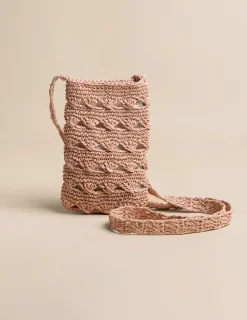 Nicoli Bags|Bags & Shoulder bags<PINK RAFFIA CROSSBODY BAG Rosas