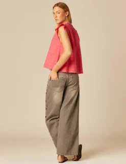 Nicoli Shirts & Blouses<PINK RUFFLE SHIRT Fresa