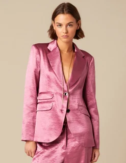 Nicoli Blazers<PINK SATIN BLAZER Verdes