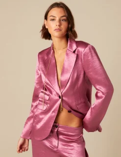 Nicoli Trousers<PINK SATIN TROUSERS Verdes