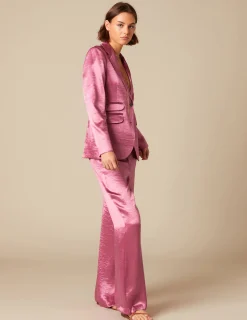 Nicoli Trousers<PINK SATIN TROUSERS Verdes
