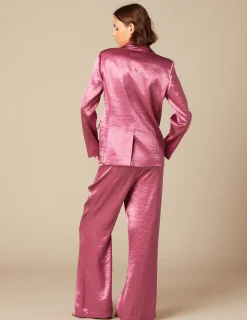 Nicoli Trousers<PINK SATIN TROUSERS Verdes
