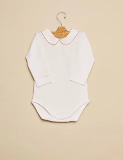 Nicoli Bodies<Pink Stitched Collar Bodysuit Rosas