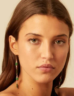 Nicoli Earrings<PINK/GREEN EARRINGS Verdes