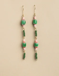 Nicoli Earrings<PINK/GREEN EARRINGS Verdes