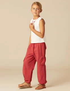 Nicoli Trousers<RED POCKET LINEN TROUSERS Azules