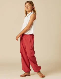 Nicoli Trousers<RED POCKET LINEN TROUSERS Azules