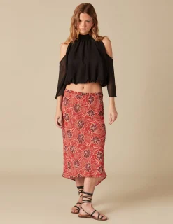 Nicoli Skirts<RED PRINTED SKIRT Rojos