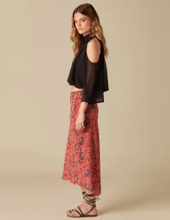 Nicoli Skirts<RED PRINTED SKIRT Rojos