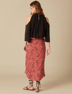 Nicoli Skirts<RED PRINTED SKIRT Rojos