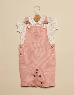 Nicoli Playsuits & Dungarees<RED STRIPED BABY DUNGAREES Rojos