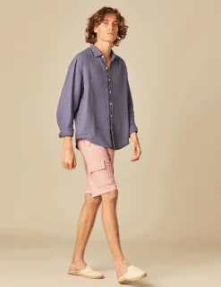 Nicoli Trousers<RED STRIPED CARGO SHORTS Rojos