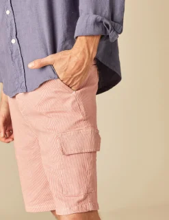 Nicoli Trousers<RED STRIPED CARGO SHORTS Rojos