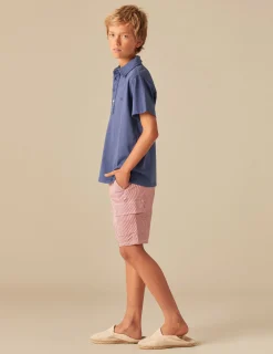 Nicoli Trousers<RED STRIPED CARGO SHORTS Rojos