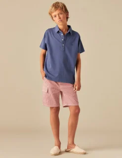 Nicoli Trousers<RED STRIPED CARGO SHORTS Rojos