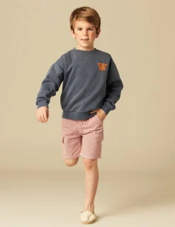 Nicoli Trousers<RED STRIPED CARGO SHORTS Rojos