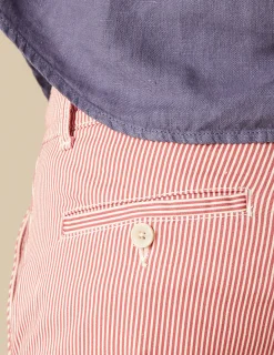 Nicoli Trousers<RED STRIPED CARGO TROUSERS Azules