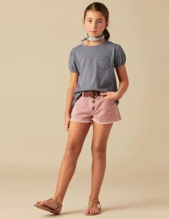Nicoli Denim|Shorts<RED STRIPED SHORTS Rojos