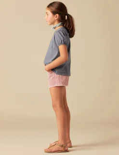 Nicoli Denim|Shorts<RED STRIPED SHORTS Rojos