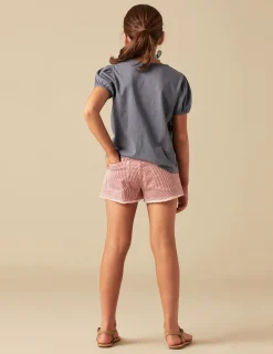 Nicoli Denim|Shorts<RED STRIPED SHORTS Rojos