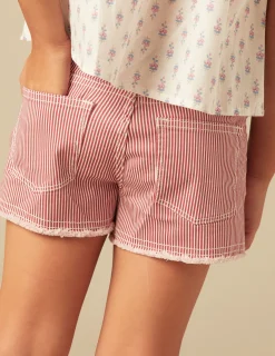 Nicoli Denim|Shorts<RED STRIPED SHORTS Rojos