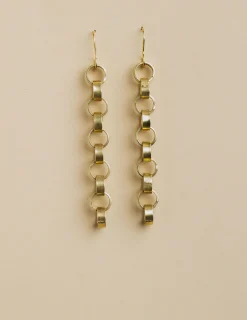 Nicoli Earrings<ROUND GOLD CHAIN EARRINGS Dorados